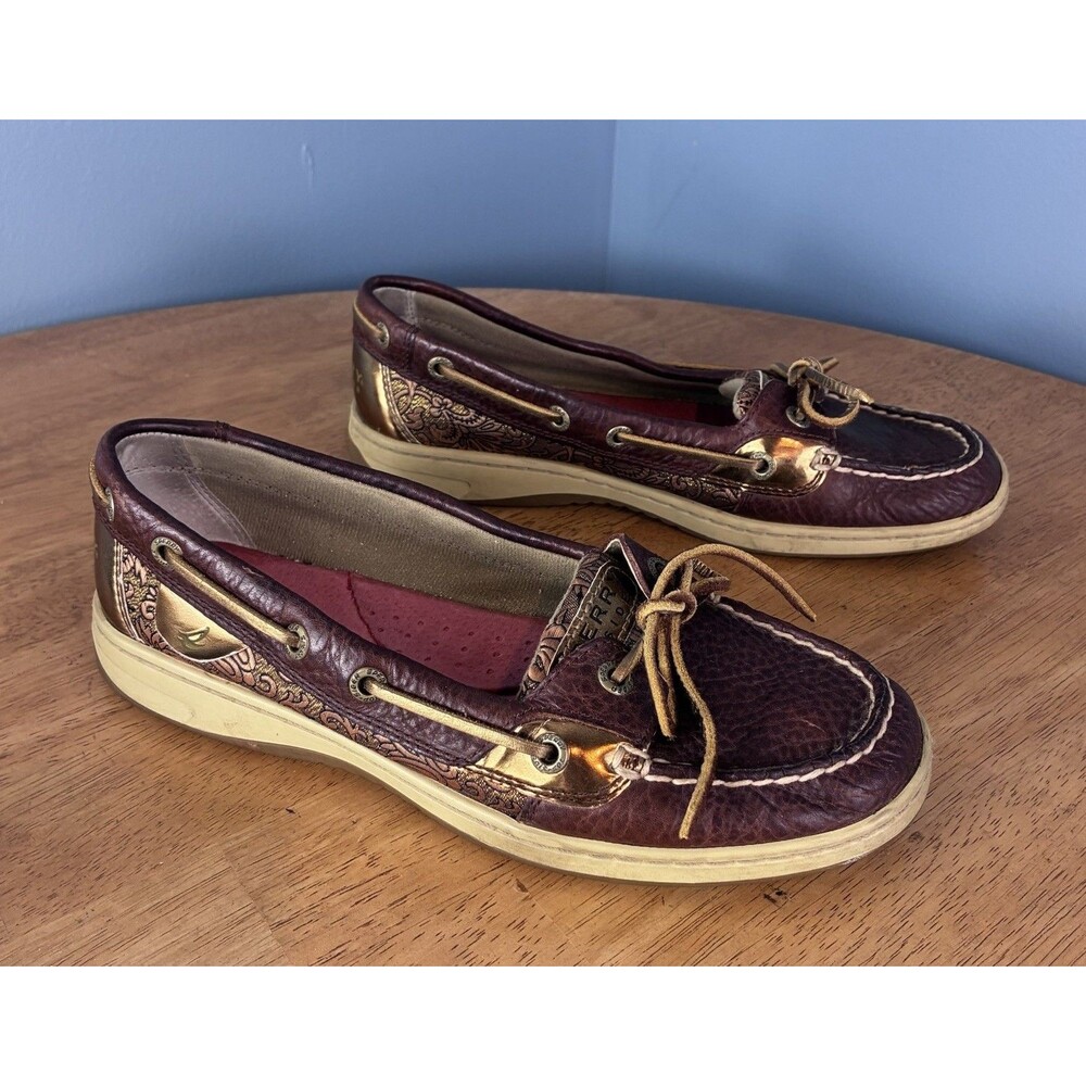 Sperry Top-Sider Women's 9287962 Angelfish Tan/Bronze Damask Size 7.5 M Shoes
